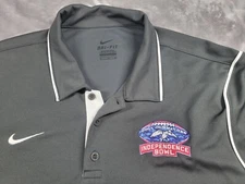 NIke Dri Fit Men's Polo Shirt XL Gray Duck Commander Independence Bowl Football