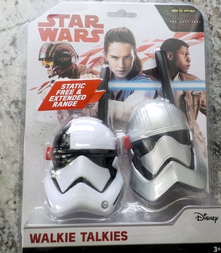 Disney Star Wars Walkie Talkies Set Static Free Extended Range Last Jedi (NIP) - Zdjęcie 2 z 3