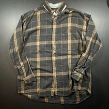 Vintage 90s Brown and tan flannel - high quality vintage 90s flannel button up