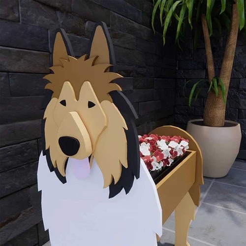 Bernese Mountain Dog Planter Outdoor Rough Shaped Cute Plant Pots Outdoor Garden - Picture 23 of 24