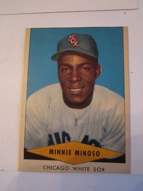 1954 MINNIE MINOSO BASEBALL CARD RED HEART BIG LEAGUE DOG FOOD OFC 