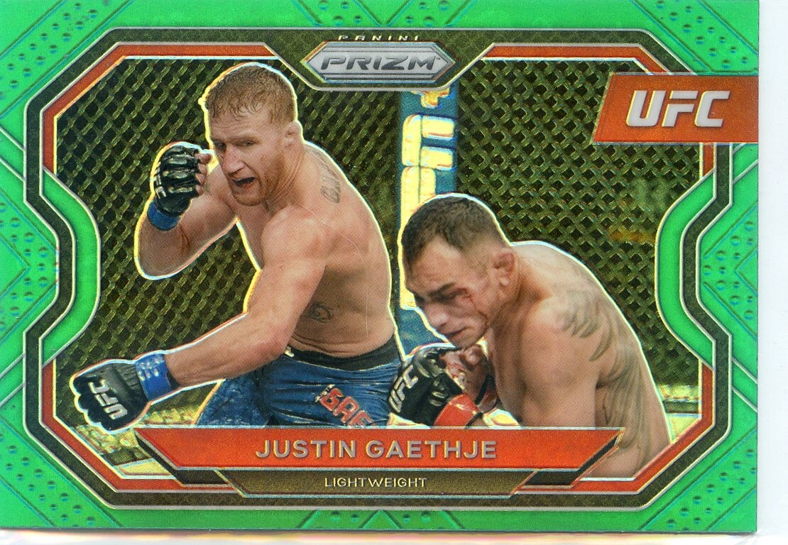 2021 Panini Prizm UFC JUSTIN GAETHJE #141 GREEN PRIZM