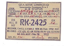 Radio QSL RK-2425 Leningrado URSS CCCP amatoriale 1931 ricevitore Schell DX SWL