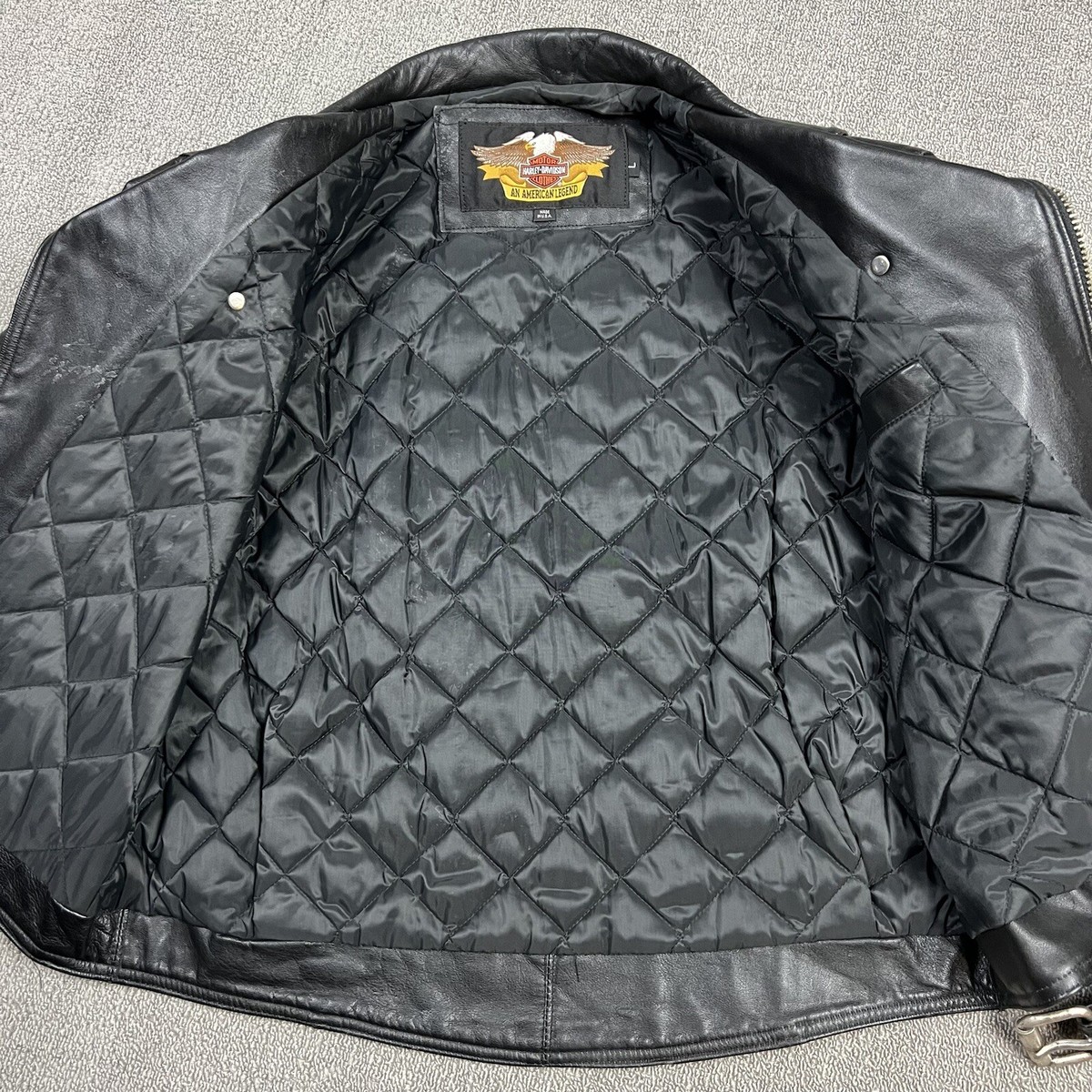 ジャケット・アウター Harley Davidson 90s leather riders Vintage Tour Lion Harley Davidson Leather Biker Jacket 90s