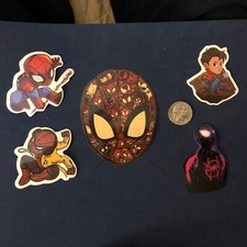 Spider Man Super Hero Lot Of 5 Stickers. - New