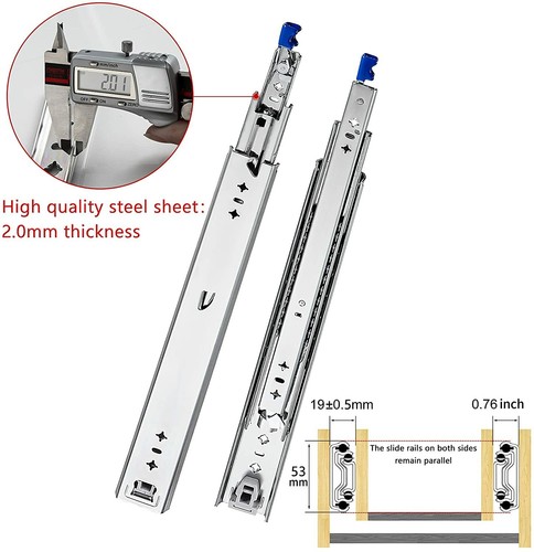 Locking Drawer Slides 450mm (900mm Extended) 125KG Heavy Duty Draw Slide - Picture 8 of 10