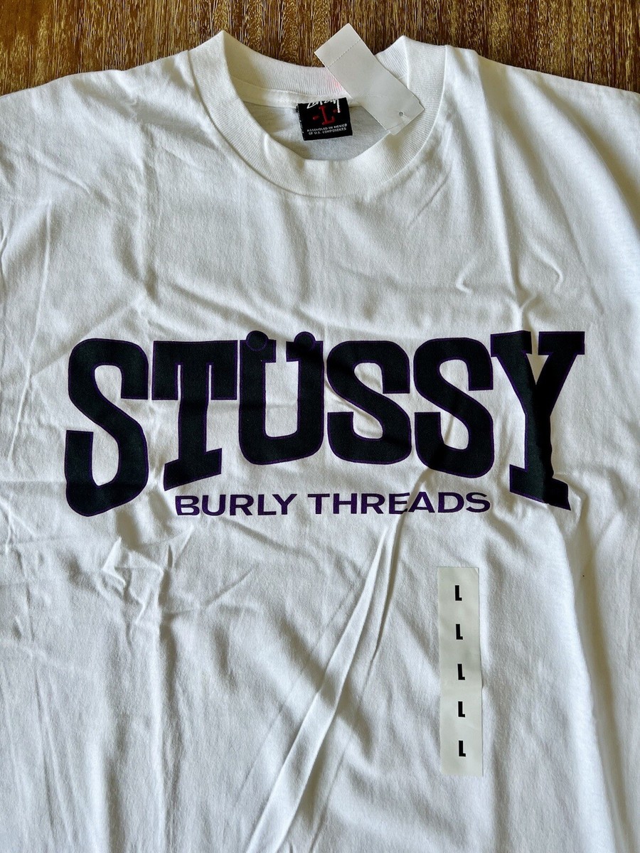NEW Stussy Logo Classic Tee T-shirt L Large Burly Threads Shirt  