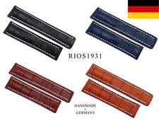 20mm & 22mm German RIOS1931 for Breitling Deployant Clasp Cow Leather Watch Band