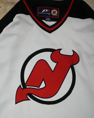 Vintage 90s New Jersey Devils Pro Player NHL Hockey Jersey Mens Large White - Picture 2 of 5