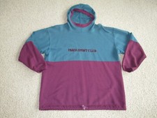 PREOWNED Womens Paris Sport Club Vintage Hoodie Sweatshirt Green Maroon M Medium