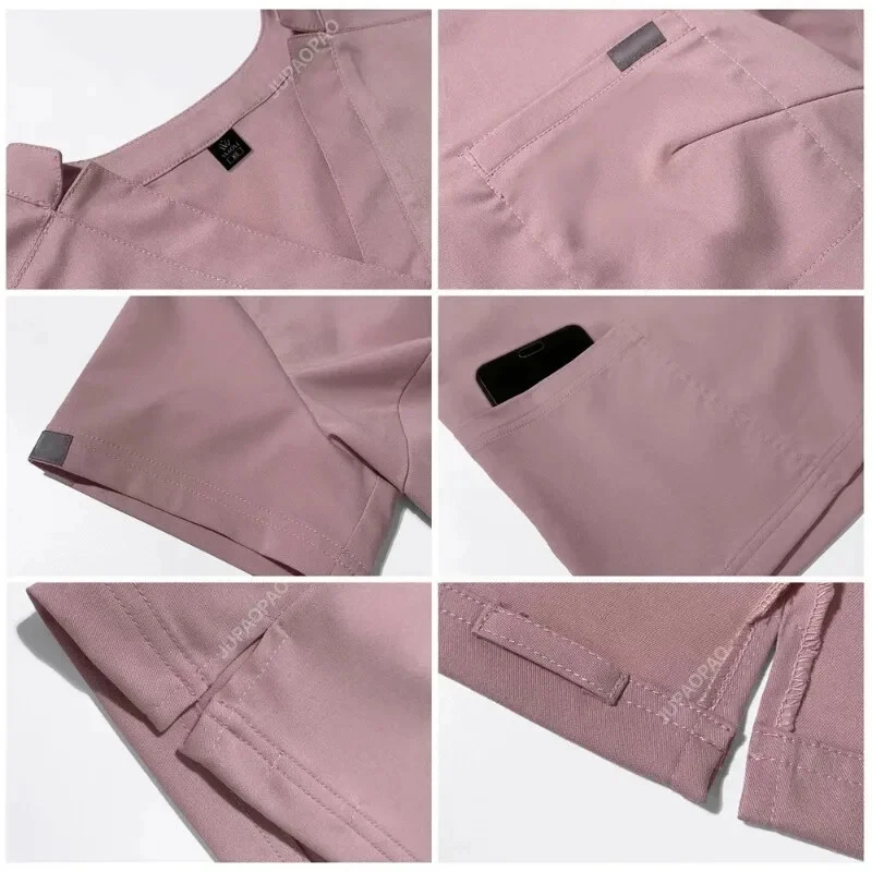 Uniforme médico clínico unisex para hombres ropa de enfermería conjuntos exfoliantes médicos ropa de trabajo Foto 3 de 4