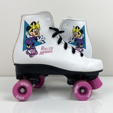 Vintage Disney Girls Minnie Mouse Roller Blades Skates White  Pink Size 3.0