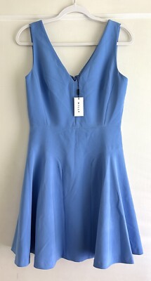 NWT Milly Cady Akila Flounce Cornflower Blue Sleeveless Mini Dress Size 4