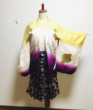 Near Mint Antique , kabuto, 3piece, hakama, kimono, haori, short coat, for boy