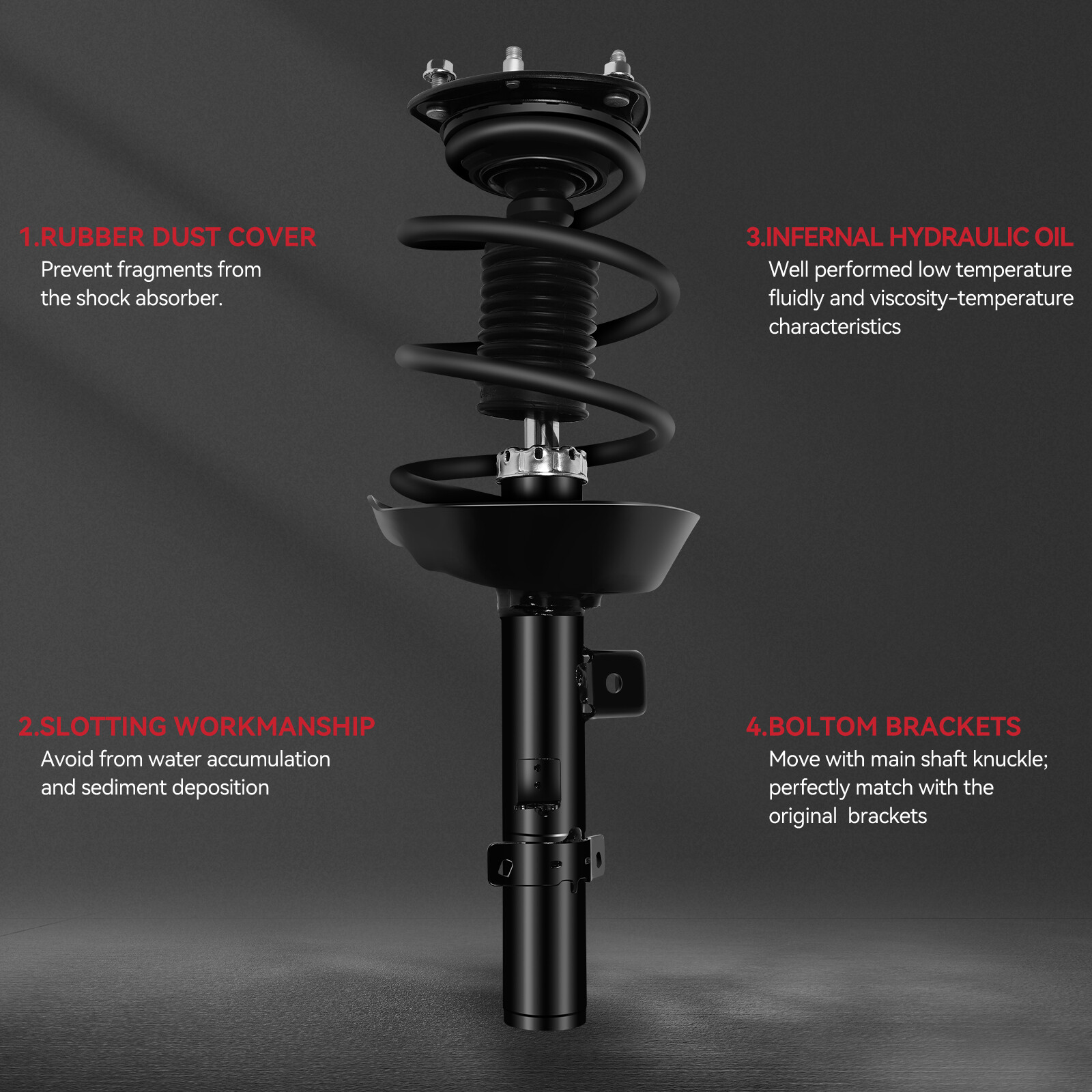 2 Front Complete Strut Coil Spring For Honda Accord 2013 2014 2015 2016 2017