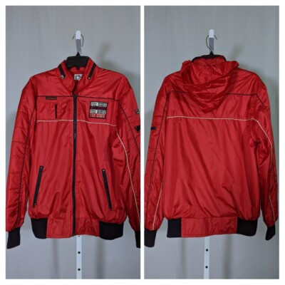 Fila Vintage 70s 80s Padded Windbreaker Hood Red Racing Sailing Jacket  Italy XL