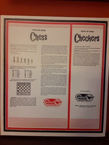 Cardinal Games Chess Checkers Plastic Vintage New - Picture 3 of 3