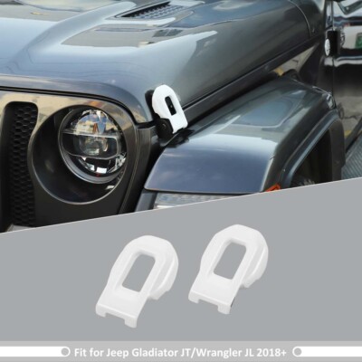 2x Hood Lock Latches Cover Brackets Trim Catch for Jeep Wrangler JL JLU JT 2018+