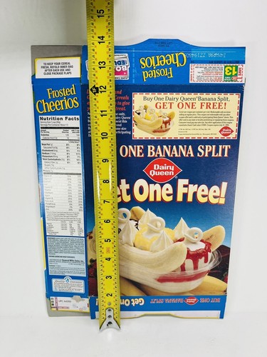 Caja de cereales vacía Cheerios 1995 esmerilado anuncio de reina láctea - Imagen 5 de 5