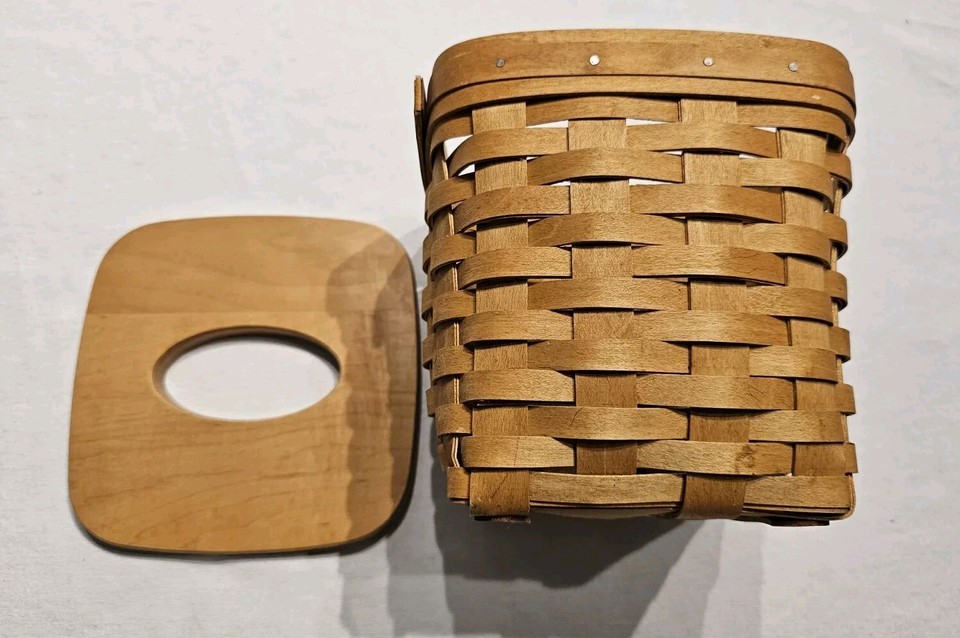 LONGABERGER 2003 Kleenex Tissue Box W/Wood Lid Signed Basket eBay