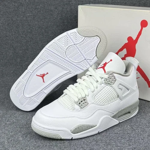 Nike Jordan Air Jordan 4 Mid Top Men's Basketball Shoes "White Oreo" Shoes