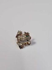 Frog Lapel Pin Faux Jewels    