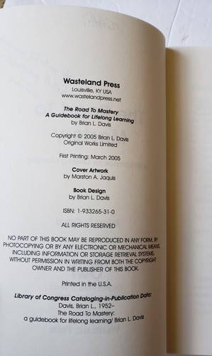 The Road to Mastery : A Guidebook for Lifelong Learning Brian L. Davis, 2005, PB - Picture 3 of 10