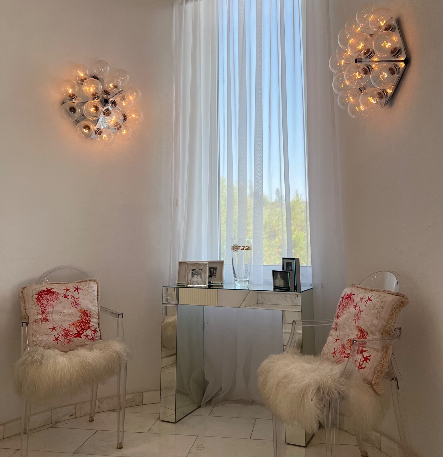 A Pair of 100 Silk Authentic Versace Home Cushions (50X50 cm) Double