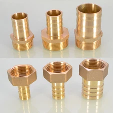 Brass Male/Female Thread Fitting x Barb Hose Tail End Connector BSP for Air Fuel