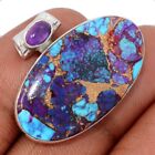 Composite Purple Copper With Blue Turquoise 925 Silver Pendant Jewelry Cp68501
