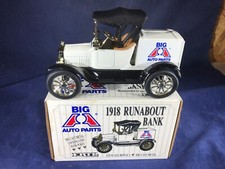 A2-69 ERTL 1:25 SCALE DIE CAST BANK - 1918 RUNABOUT - BIG A AUTOPARTS - NIB