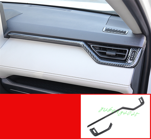 27 PIEZAS ABS fibra de carbono kit interior de automóvil borde de cubierta para toyot@ RAV4 2019-2022 - Imagen 2 de 12