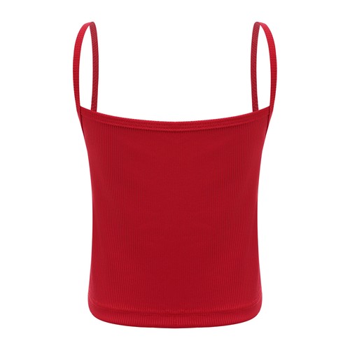 Kids Girls Spaghetti Straps Crop Top Ribbed Camisole Undershirt Dance Swimming - Picture 54 of 65