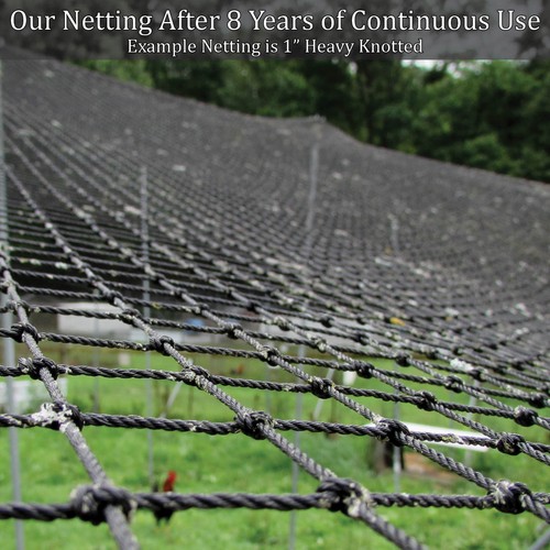 Poultry Net 25' x 150' 1" Mesh Heavy Knotted Aviary Anti Bird Lasts 7-10 Years - Picture 7 of 15