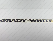 GRADY WHITE BOAT LOGO GOLD/BLUE RAISED DOMED DECAL STICKER 38" 1pcs