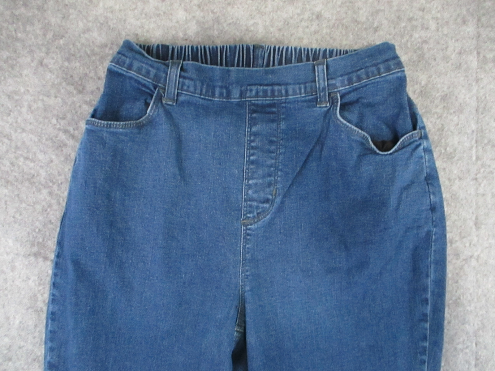 D and Co Jeans Womens Medium M Blue Denim Pull Up Elastic Waist Retro