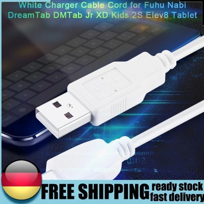 YouN 1 m Ladekabel für Fuhu Nabi/dreamtab dmtab-2S XD elev8, Weiß