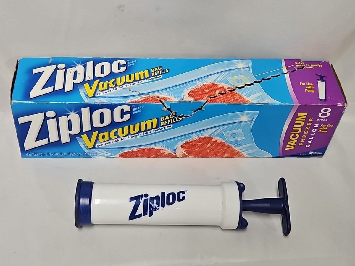 Ziploc Vacuum Bag Refills THREE Count Freezer Gallon WITH