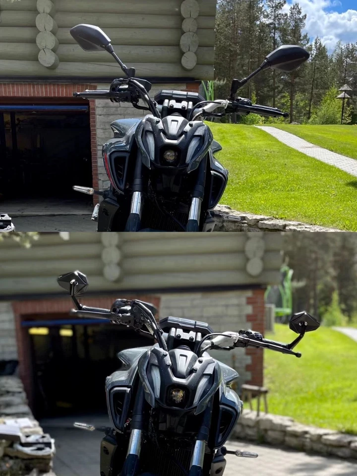 7/8" Handlebar End Mirrors Rearview w/ M16 Adapters For Yamaha MT 07 09 10 - Image 4 of 4