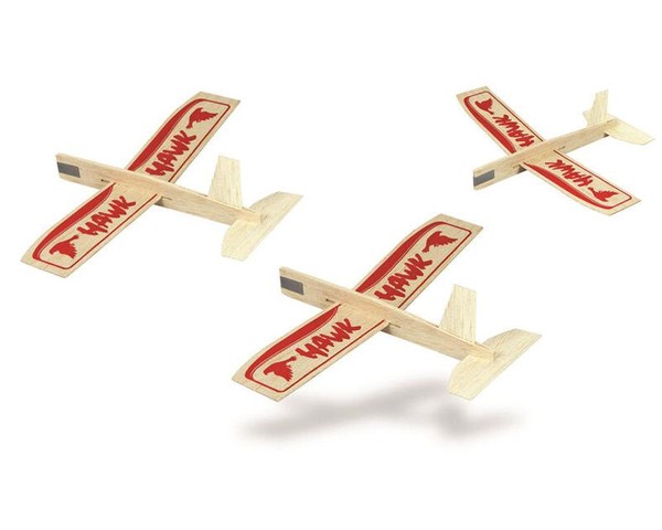 Guillow's Flieger Freiflugmodell Hawk Wurfgleiter 3Er Pack Wurfflieger-image