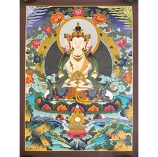 Sarvavid Vairocana Thangka, Bhairochana Handmade Thangka Painting