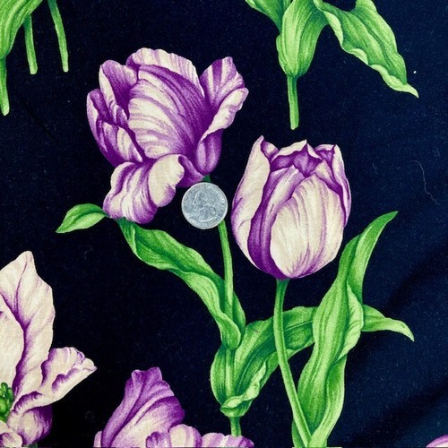 All over medium to large scale tulips JoAnn 100% Cotton fabric 2.25 yds to sew - Picture 5 of 12