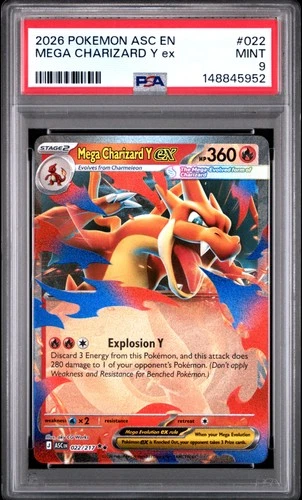 2026 POKEMON ASC EN-ASCENDED HEROES #022 MEGA CHARIZARD Y EX PSA 9