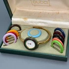 [Near MINT] GUCCI Change Bezel 11/12.2 Quartz Ladies Watch Gold White 11 colors