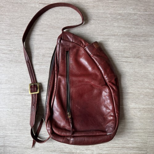 VTG Blue Moon Originals Leather Crossbody Bag Burgundy Red Satchel Western Tote