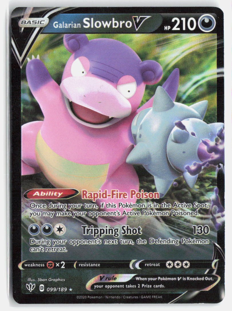 Pokemon tcg SWSH03: Darkness Ablaze Galarian Slowbro V Near Mint or Better