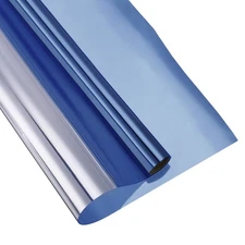 Window Privacy Film One Way Heat Blocking Static Cling Dark Blue 35.4x118.1"