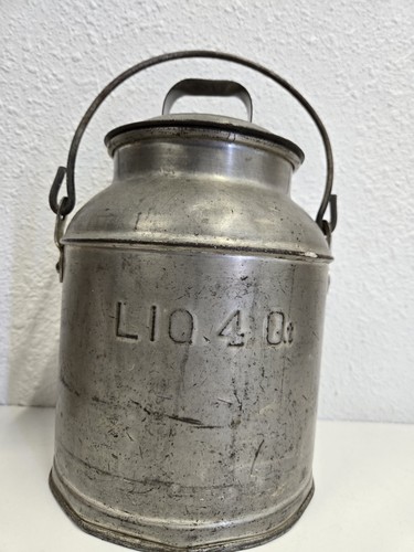 Vintage 4 Quart Milk Can Top and Handle Rustic Farmhouse Metal