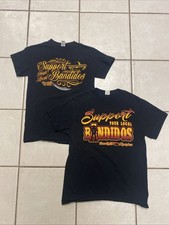 2 Supporta i tuoi bandidi locali MC Boothill Capitolo Maglietta Nera ADULTO S Biker Tees