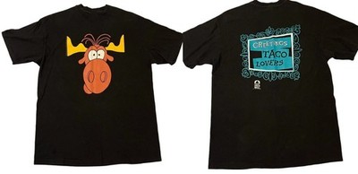 Trend Rocky And Bullwinkle  Taco Bell  T-Shirt Black Full Size